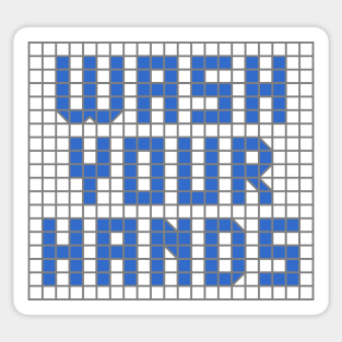 Science and health: Wash your hands (blue tile letters) Sticker